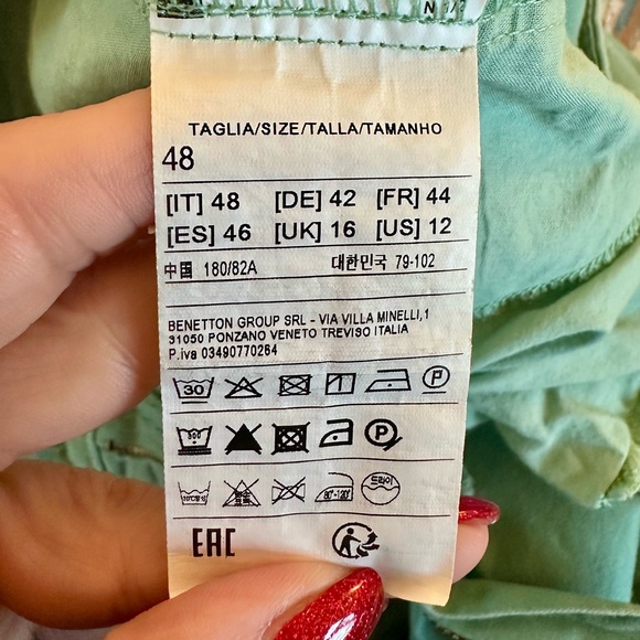 Sisley (Benetton) cotton ankle pant in soft sage green - Picture 4 of 4